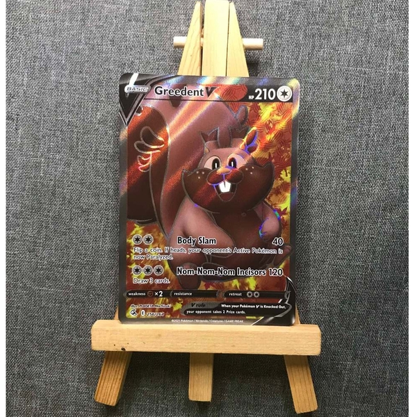 Thẻ hình Pokemon Greedent V 256/264 - Lá bài Sword & Shield: Fusion Strike Full Art Ultra Rare tiếng Anh chính hãng