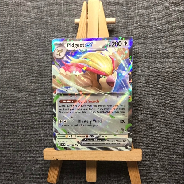 Thẻ hình Pokemon Pidgeot ex 164/197 - Lá bài lẻ Obsidian Flames Ultra Rare tiếng Anh chính hãng