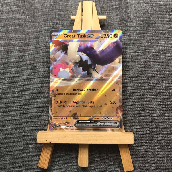 Thẻ hình Pokemon Great Tusk ex 123/198 - Lá bài Scarlet & Violet Base Set Ultra Rare tiếng Anh chính hãng ảnh 2