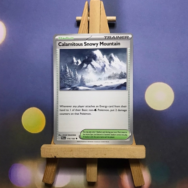 Thẻ hình Pokemon Calamitous Snowy Mountain 174/193 - Lá bài lẻ Paldea Evolved Uncommon tiếng Anh chính hãng ảnh 2
