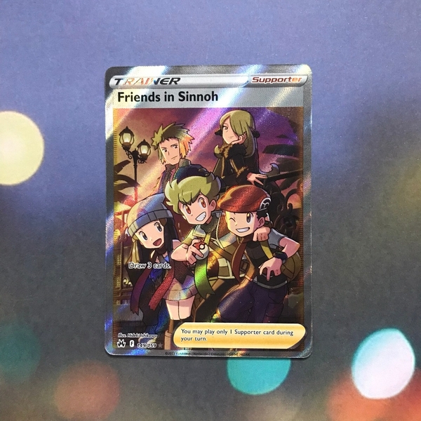 Thẻ hình Pokemon Friends in Sinnoh 149/159 - Lá bài Sword&Shield Crown Zenith Full Art Ultra Rare tiếng Anh chính hãng ảnh 3
