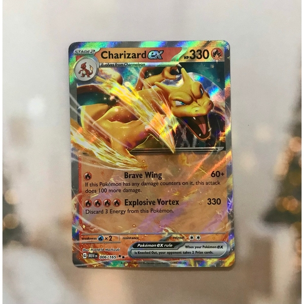 Thẻ hình Pokemon Charizard ex 006/165 - Lá bài lẻ Scarlet & Violet 151 Ultra Rare tiếng Anh chính hãng ảnh 2