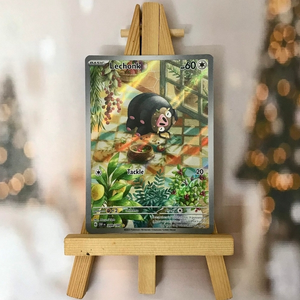 Thẻ hình Pokemon Lechonk 209/197 - Lá bài lẻ Obsidian Flames Illustration Rare tiếng Anh chính hãng ảnh 2