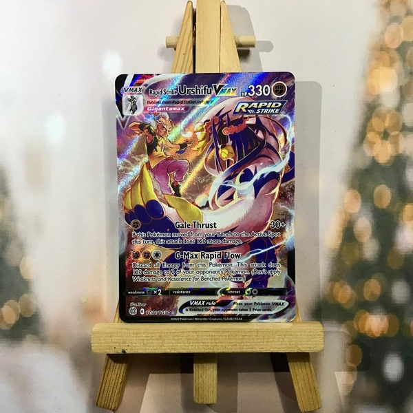 Thẻ hình Pokemon Rapid Strike Urshifu VMAX TG21/TG30 - Lá bài lẻ Ultra Rare tiếng Anh chính hãng ảnh 3