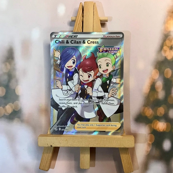 Thẻ hình Pokemon Chili & Cilan & Cress 258/264 - Lá bài lẻ Full Art Ultra Rare tiếng Anh chính hãng ảnh 3