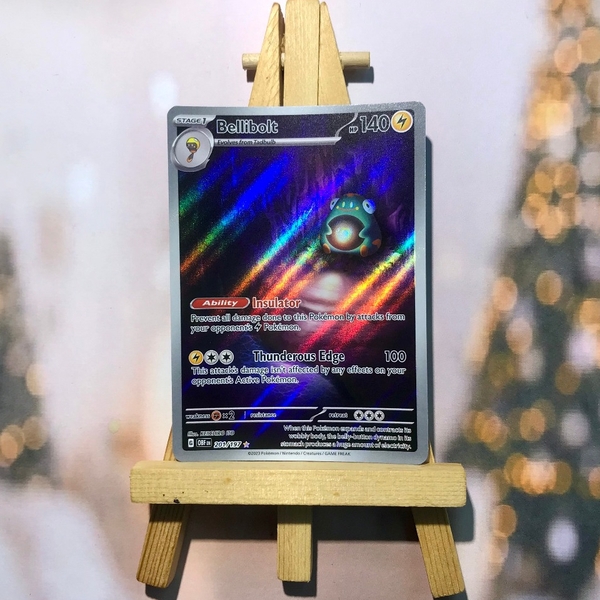 Thẻ hình Pokemon Bellibolt 201/197 - Lá bài lẻ Obsidian Flames Illustration Rare tiếng Anh chính hãng ảnh 3