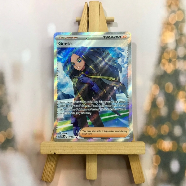 Thẻ hình Pokemon Geeta 218/197 - Lá bài lẻ Obsidian Flames Full Art Secret Rare tiếng Anh chính hãng ảnh 3