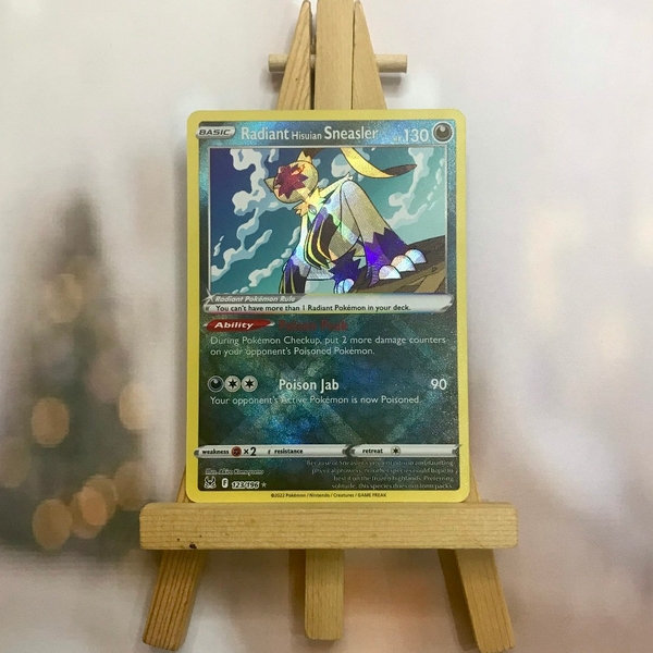 Thẻ hình Pokemon Radiant Hisuian Sneasler 123/196 - Lá bài Sword & Shield: Lost Origin Radiant Rare tiếng Anh chính hãng ảnh 4
