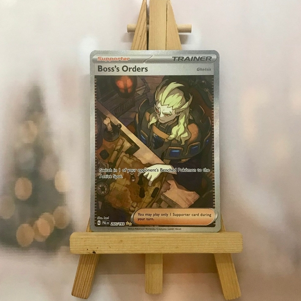 Thẻ hình Pokemon Boss's Orders 265/193 - Lá bài lẻ Paldea Evolved Special Illustrion Rare tiếng Anh chính hãng