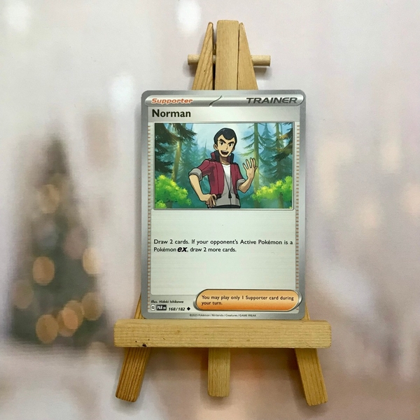 Thẻ hình Pokemon Norman 168/182 - Lá bài lẻ Paradox Rift Uncommon Reverse Holo tiếng Anh chính hãng