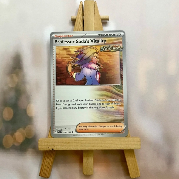 Thẻ hình Pokemon Professor Sada's Vitality 170/182 - Lá bài SVE Paradox Rift Common Reverse Holo tiếng Anh chính hãng ảnh 5