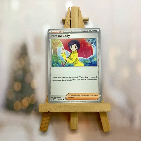 Thẻ hình Pokemon Parasol Lady 169/182 - Lá bài lẻ Paradox Rift Common Reverse Holo tiếng Anh chính hãng ảnh 3