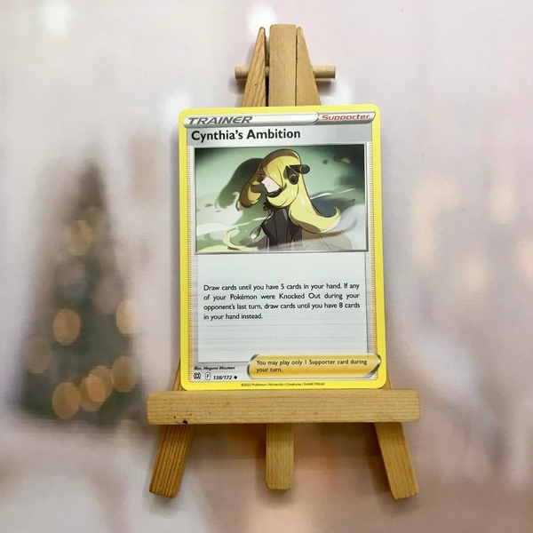 Thẻ Pokemon Cynthia's Ambition 138/172 - Lá bài Brilliant Stars Uncommon Reverse Holo tiếng Anh chính hãng