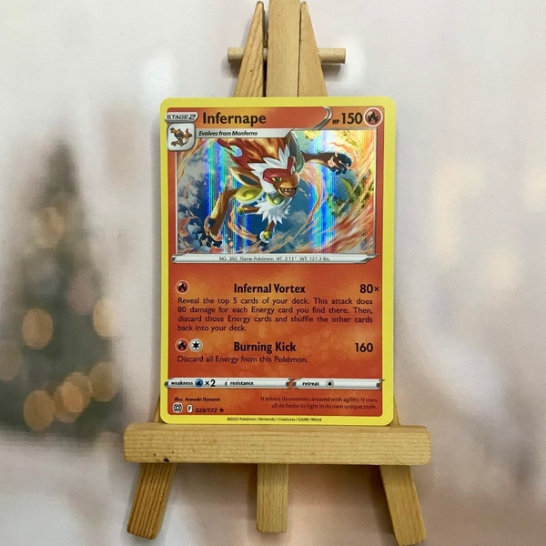 Thẻ hình Pokemon Infernape 026/172 - Lá bài Sword & Shield: Brilliant Stars Holo Rare Reverse Holo tiếng Anh chính hãng ảnh 5
