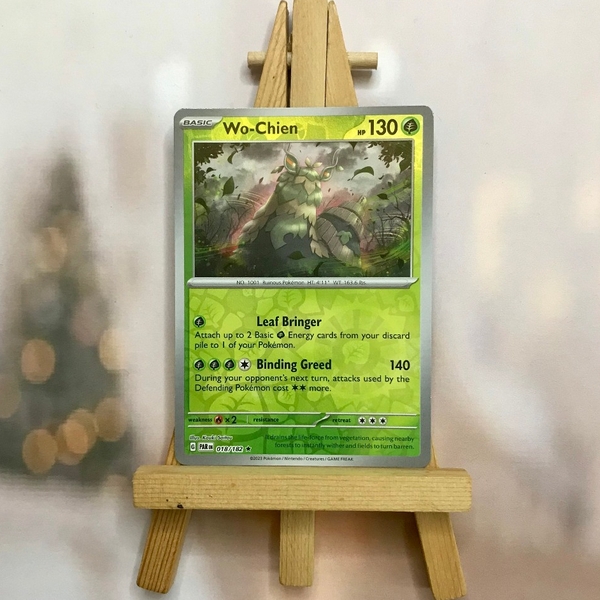 Thẻ hình Pokemon Wo-Chien 018/182 - Lá bài lẻ Scarlet & Violet: Paradox Rift Holo Rare Reverse Holo tiếng Anh chính hãng ảnh 4