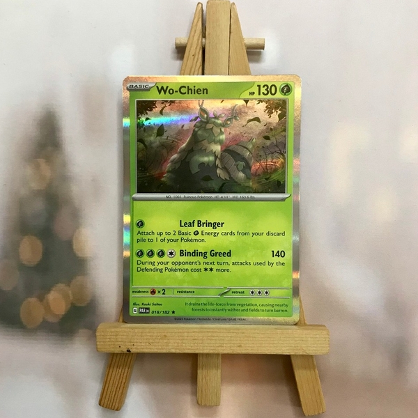 Thẻ hình Pokemon Wo-Chien 018/182 - Lá bài lẻ Scarlet & Violet: Paradox Rift Holo Rare Reverse Holo tiếng Anh chính hãng ảnh 5