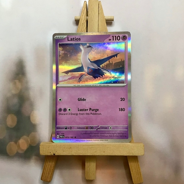 Thẻ hình Pokemon Latios 073/182 - Lá bài lẻ Paradox Rift Holo Rare Reverse Holo tiếng Anh chính hãng ảnh 4
