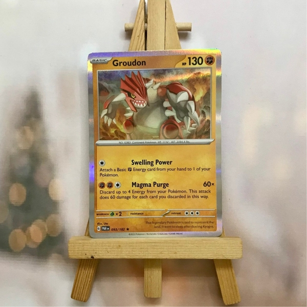 Thẻ hình Pokemon Groudon 093/182 - Lá bài lẻ Paradox Rift Holo Rare Reverse Holo tiếng Anh chính hãng ảnh 4
