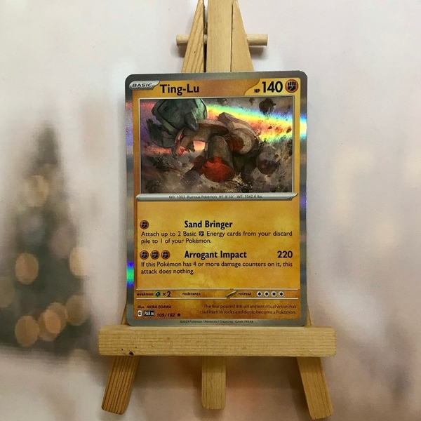 Thẻ hình Pokemon Ting-Lu 109/182 - Lá bài lẻ Paradox Rift Holo Rare Reverse Holo tiếng Anh chính hãng ảnh 2
