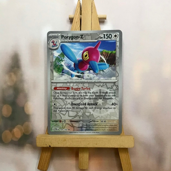 Thẻ hình Pokemon Porygon-Z 144/182 - Lá bài lẻ Paradox Rift Holo Rare Reverse Holo tiếng Anh chính hãng ảnh 2