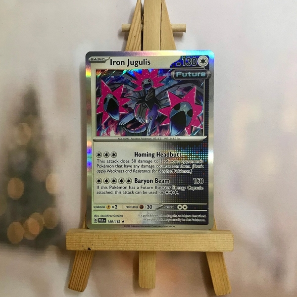 Thẻ hình Pokemon Iron Jugulis 158/182 - Lá bài Scarlet & Violet Paradox Rift Holo Rare Reverse Holo tiếng Anh ảnh 4