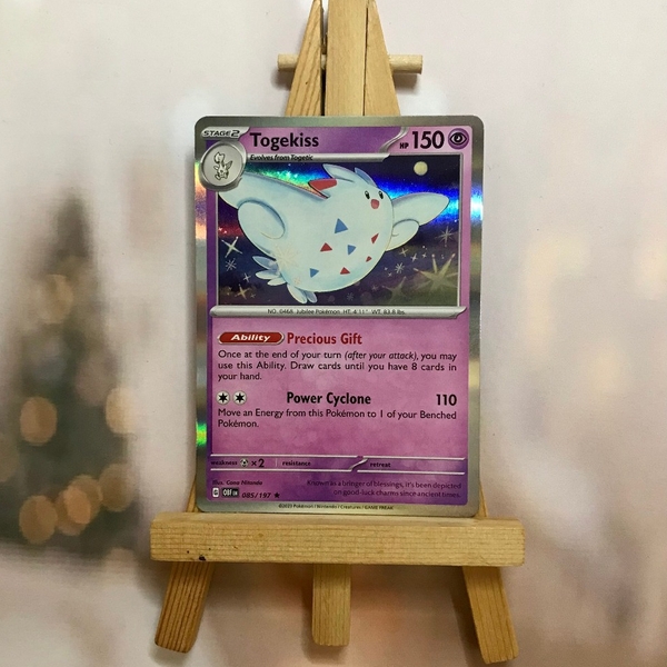 Thẻ hình Pokemon Togekiss 085/197 - Lá bài lẻ Obsidian Flames Rare Reverse Holo tiếng Anh chính hãng ảnh 4