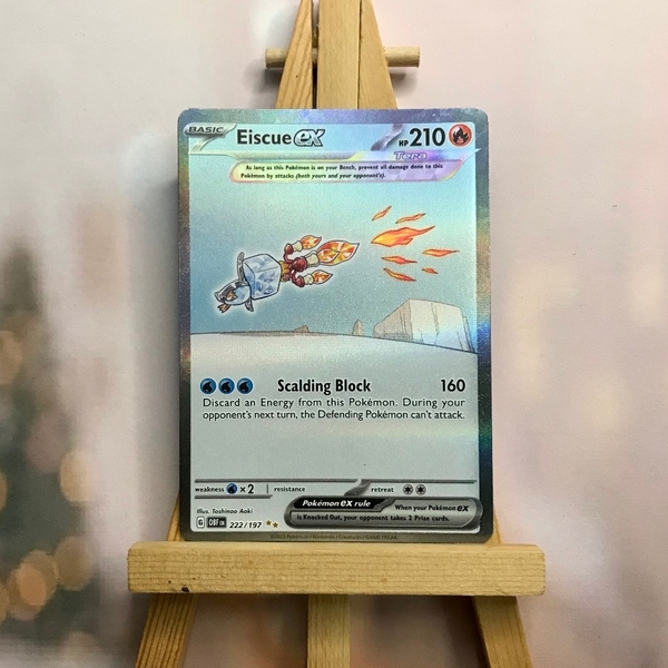 Thẻ hình Pokemon Eiscue ex 222/197 - Lá bài lẻ Obsidian Flames Special Illustration Rare tiếng Anh chính hãng ảnh 2