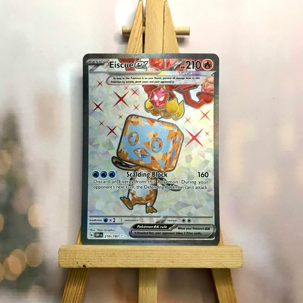 Thẻ hình Pokemon Eiscue ex 210/197 - Lá bài lẻ Obsidian Flames Full Art Secret Rare tiếng Anh chính hãng ảnh 2