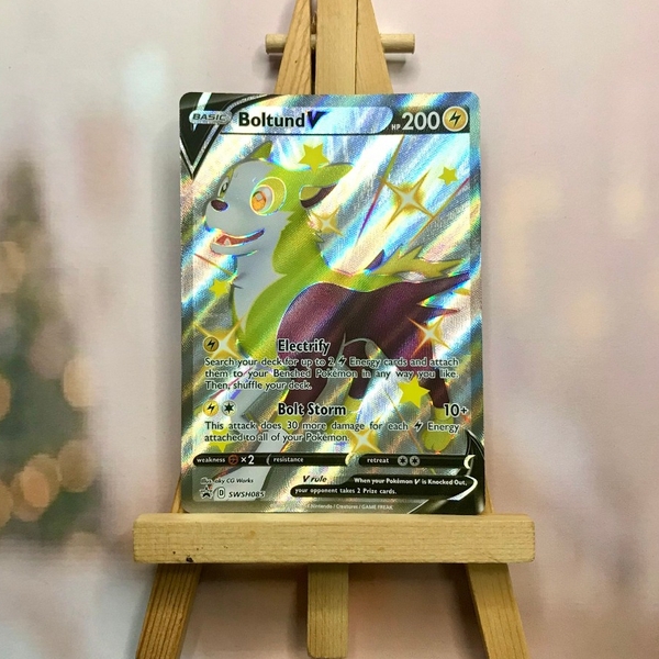 Thẻ hình Pokemon Boltund V SWSH085 - Lá bài lẻ Sword & Shield Shiny Promo tiếng Anh chính hãng ảnh 3