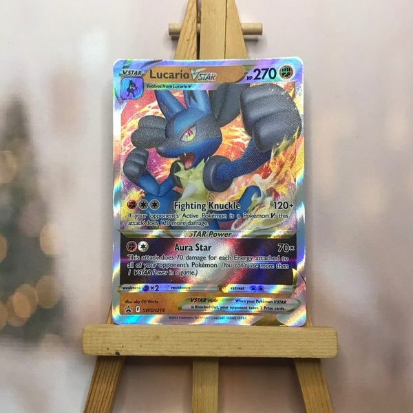 Thẻ hình Pokemon Lucario VSTAR SWSH214 - Lá bài lẻ Ultra Rare tiếng Anh chính hãng ảnh 4