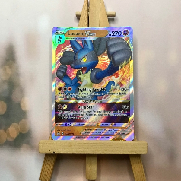 Thẻ hình Pokemon Lucario VSTAR SWSH214 - Lá bài lẻ Ultra Rare tiếng Anh chính hãng ảnh 3