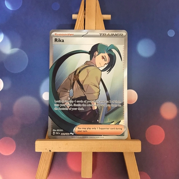 Thẻ hình Pokemon Rika 241/182 - Lá bài lẻ Paradox Rift Full Art Secret Rare tiếng Anh chính hãng ảnh 4