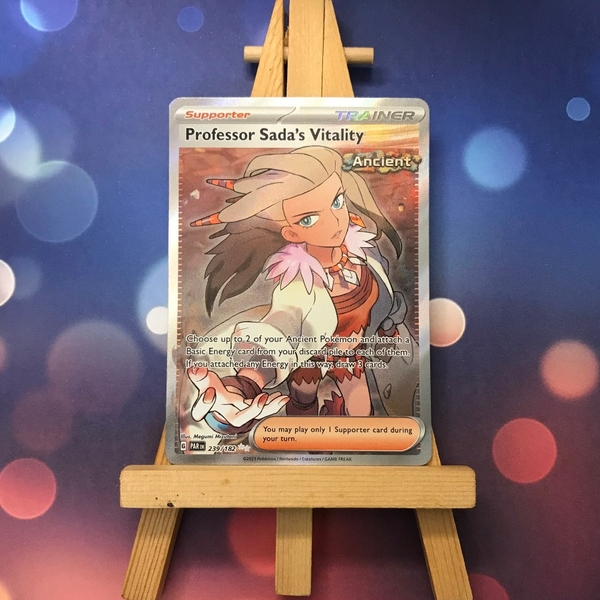 Thẻ hình Pokemon Professor Sada's Vitality 239/182 - Lá bài lẻ Paradox Rift Full Art Secret Rare tiếng Anh chính hãng ảnh 3