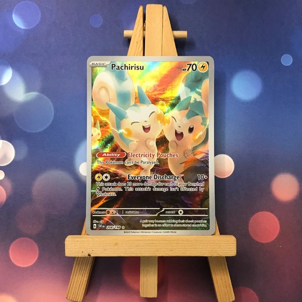 Thẻ hình Pokemon Pachirisu 208/198 - Lá bài lẻ Scarlet & Violet Base Set Illustration Rare tiếng Anh chính hãng ảnh 4