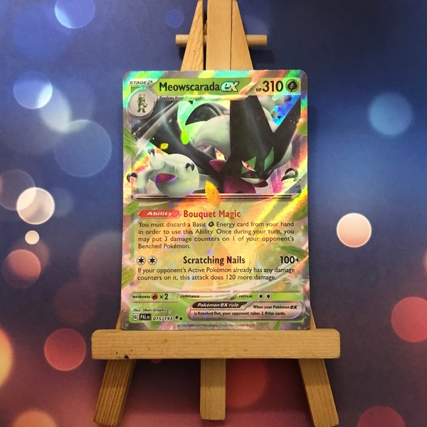 Thẻ hình Pokemon Meowscarada ex 015/193 - Lá bài Paldea Evolved Ultra Rare tiếng Anh chính hãng ảnh 3