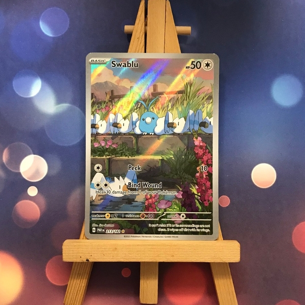 Thẻ hình Pokemon Swablu 213/182 - Lá bài lẻ Paradox Rift Illustration Rare tiếng Anh chính hãng ảnh 4