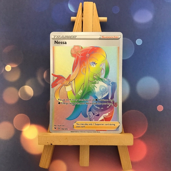 Thẻ hình Pokemon Nessa 196/185 - Lá bài lẻ Hyper Rare tiếng Anh chính hãng ảnh 2