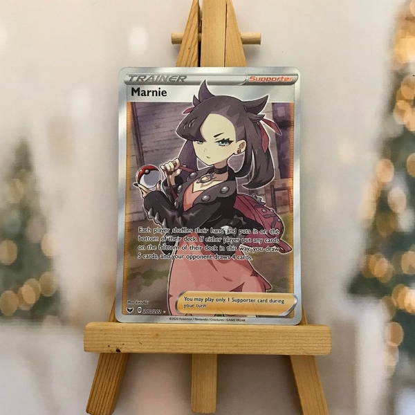 Thẻ hình Pokemon Marnie 200/202 - Lá bài lẻ Full Art Ultra Rare tiếng Anh chính hãng