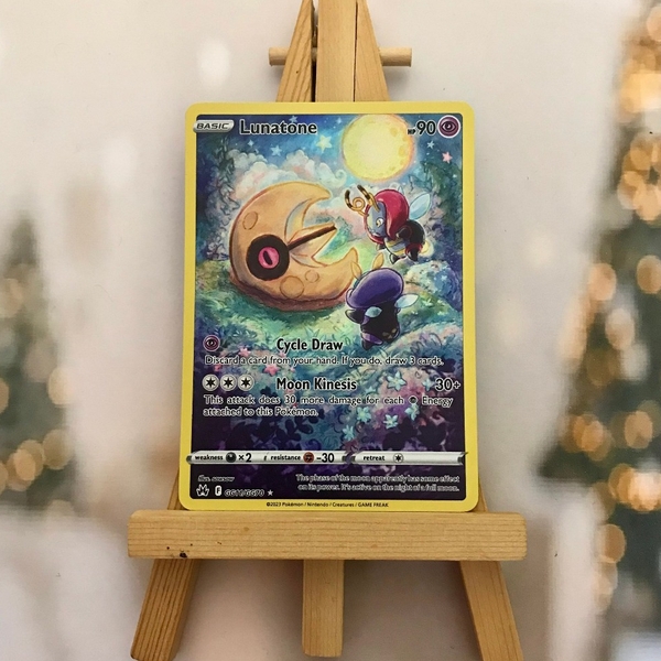Thẻ hình Pokemon Lunatone GG11/GG70 - Lá bài lẻ Holo Rare tiếng Anh chính hãng
