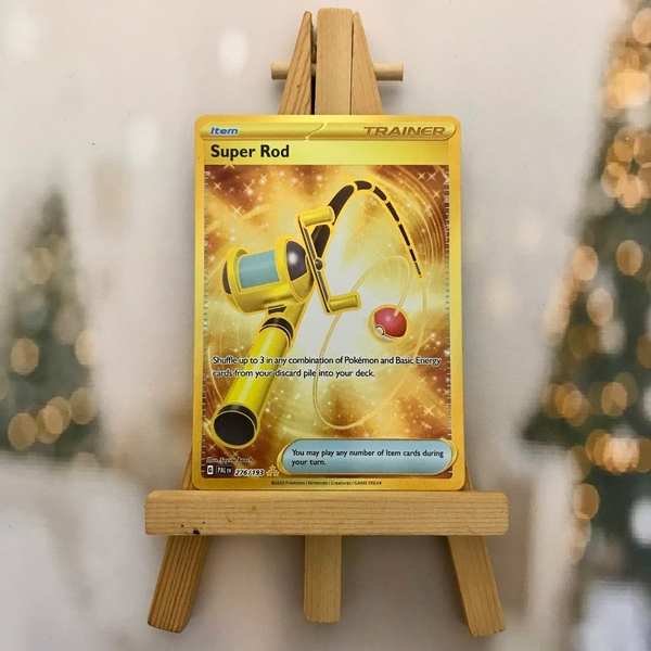 Thẻ hình Pokemon Super Rod 276/193 - Lá bài lẻ Paldea Evolved Gold Secret Rare tiếng Anh chính hãng