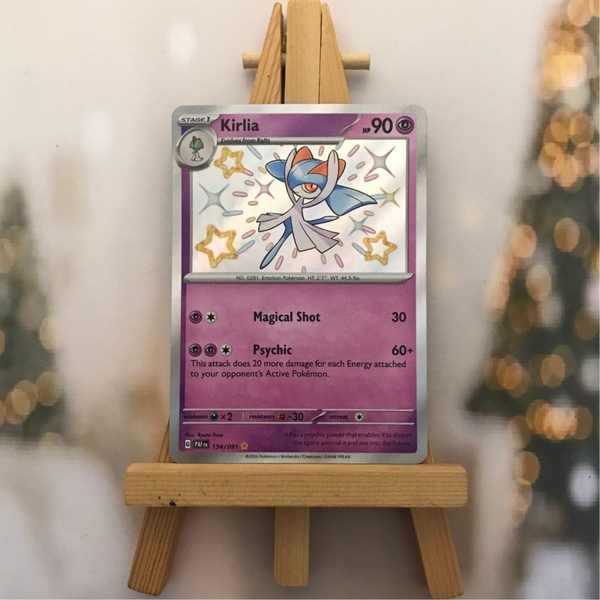 Thẻ hình Pokemon Kirlia 154/091- Bài lẻ Paldean Fates Shiny Rare tiếng Anh chính hãng