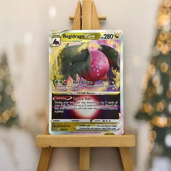 Thẻ hình Pokemon Regidrago VSTAR 136/195 - Lá bài lẻ Silver Tempest Ultra Rare tiếng Anh chính hãng ảnh 2