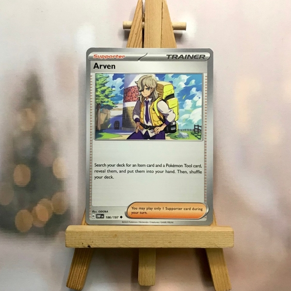 Thẻ hình Pokemon Arven 186/197 - Lá bài lẻ Obsidian Flames Uncommon Reverse Holo tiếng Anh chính hãng ảnh 4