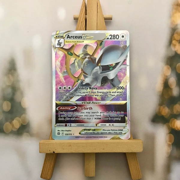 Thẻ hình Pokemon Arceus VSTAR 123/172 - Lá bài lẻ Brilliant Stars Ultra Rare tiếng Anh chính hãng ảnh 3
