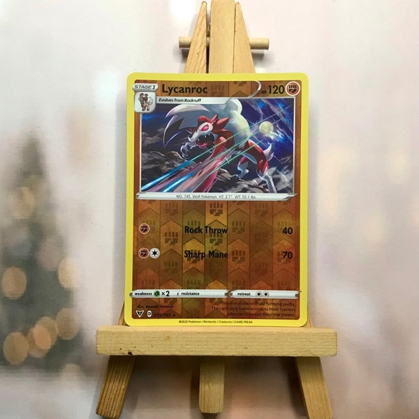 Thẻ hình Pokemon Lycanroc 095/185 - Lá bài lẻ Rare Reverse Holo tiếng Anh chính hãng