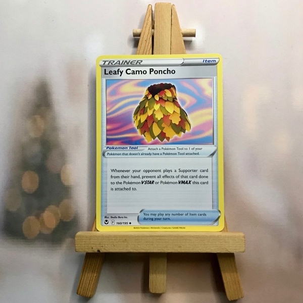 Thẻ Pokemon Leafy Camo Poncho 160/195 - Lá bài Silver Tempest Uncommon Reverse Holo tiếng Anh chính hãng ảnh 5