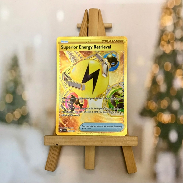 Thẻ hình Pokemon Superior Energy Retrieval 277/193 - Lá bài lẻ Paldea Evolved Gold Secret tiếng Anh chính hãng ảnh 4