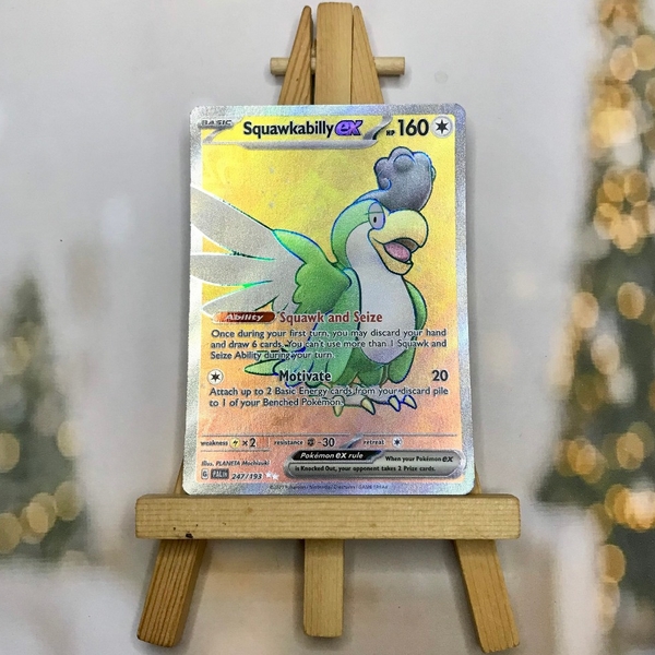 Thẻ hình Pokemon Squawkabilly ex 247/193 -Lá bài Scarlet&Violet Paldea Evolved Full Art Secret Rare tiếng Anh chính hãng ảnh 4