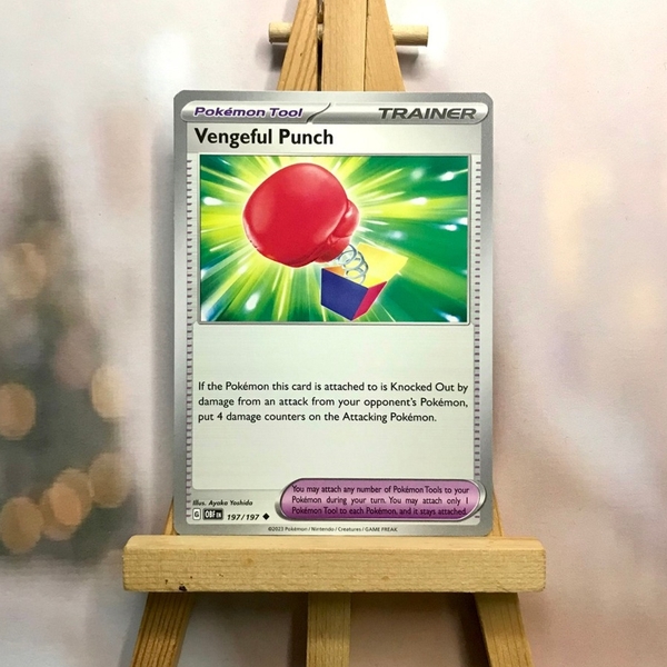 Thẻ hình Pokemon Vengeful Punch 197/197 - Lá bài lẻ Obsidian Flames Uncommon Reverse Holo tiếng Anh chính hãng ảnh 2