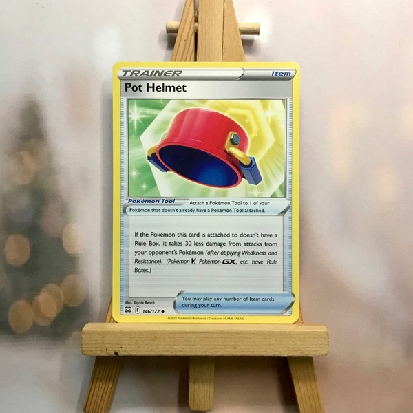Thẻ hình Pokemon Pot Helmet 146/172 - Lá bài Sword & Shield: Brilliant Stars Uncommon Reverse Holo tiếng Anh chính hãng ảnh 2